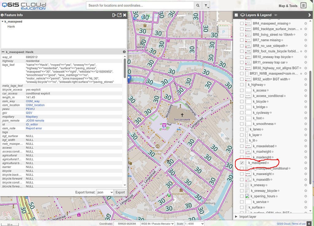 Webmap Highway NL met veel kenmerken